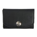Leather Buffalo Nickel Snap Wallet Black
