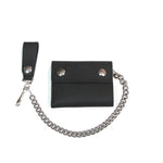 Oil Tanned Bi-Fold Chain Wallet Black