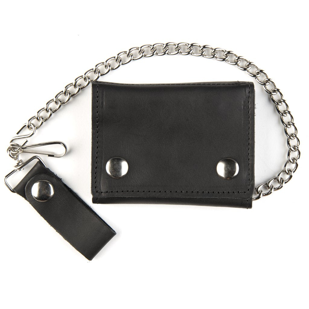 Tri Fold Wallet With Chain