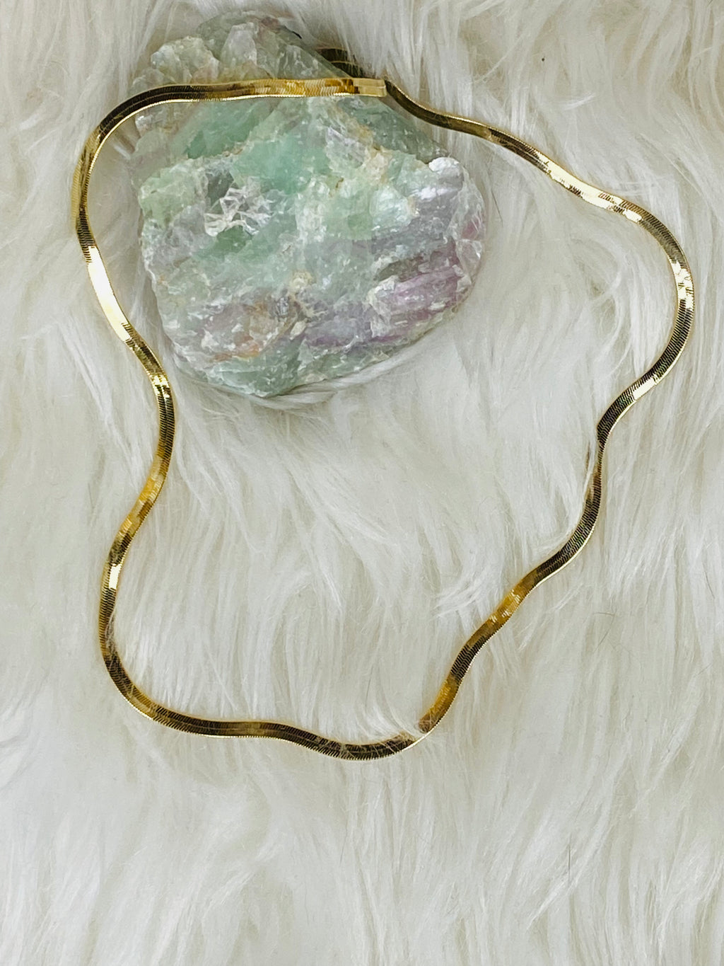 Herringbone Chain Necklace Gold