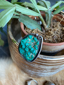 Vintage Raw Turquoise Bubble Ring Size 10