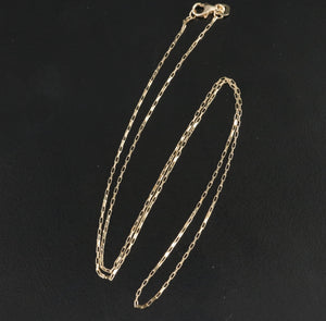 Vintage 10k Delicate Rectangular Cable Chain Necklace