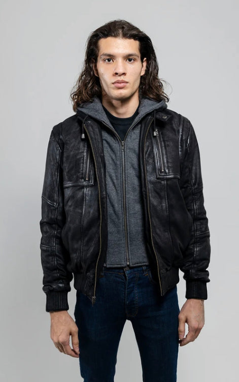 William Leather Jacket Black