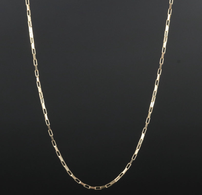 Vintage 10k Delicate Rectangular Cable Chain Necklace