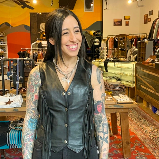 Fringe Snap Leather Vest