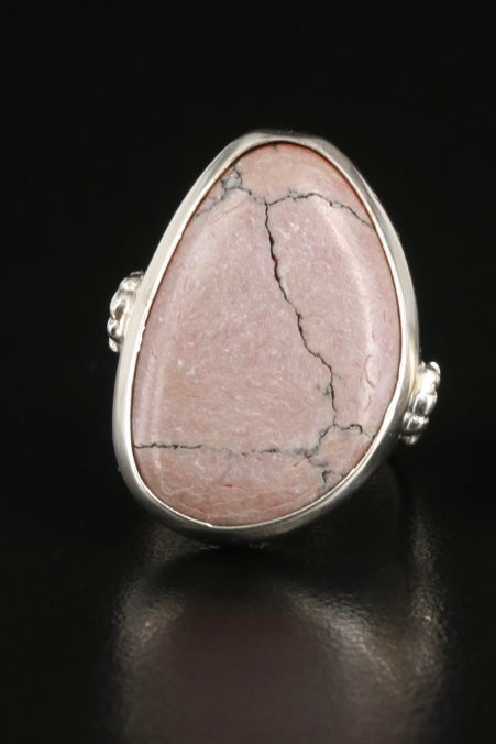 Vintage Sterling Jadeite Ring Size 7