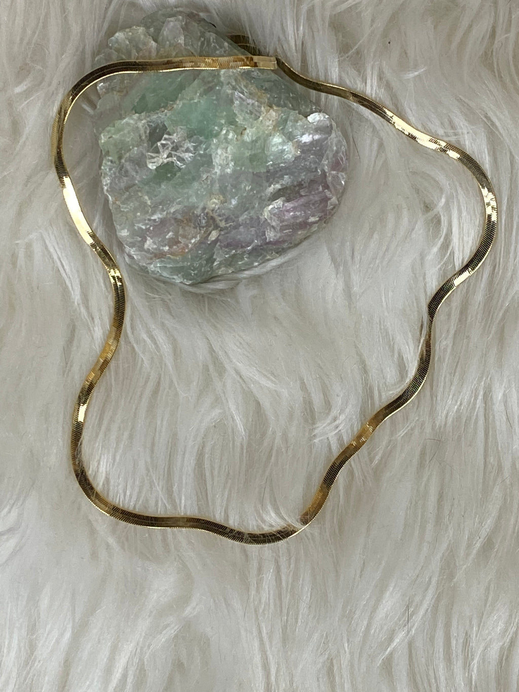 Herringbone Chain Necklace Gold