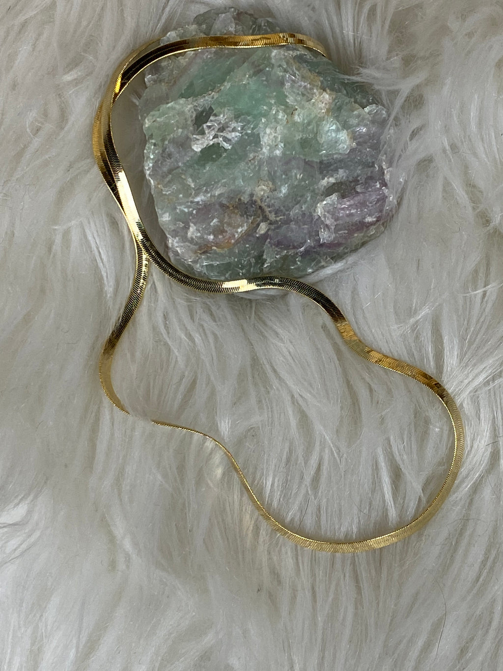 Herringbone Chain Necklace Gold